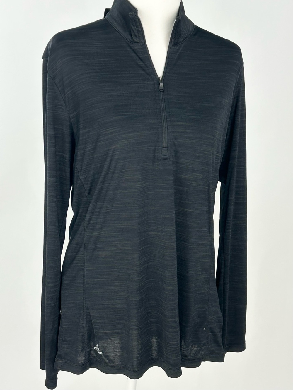 adidas Golf Black Heather Lightweight Mock 1/4 Zip Pullover Size L NWT